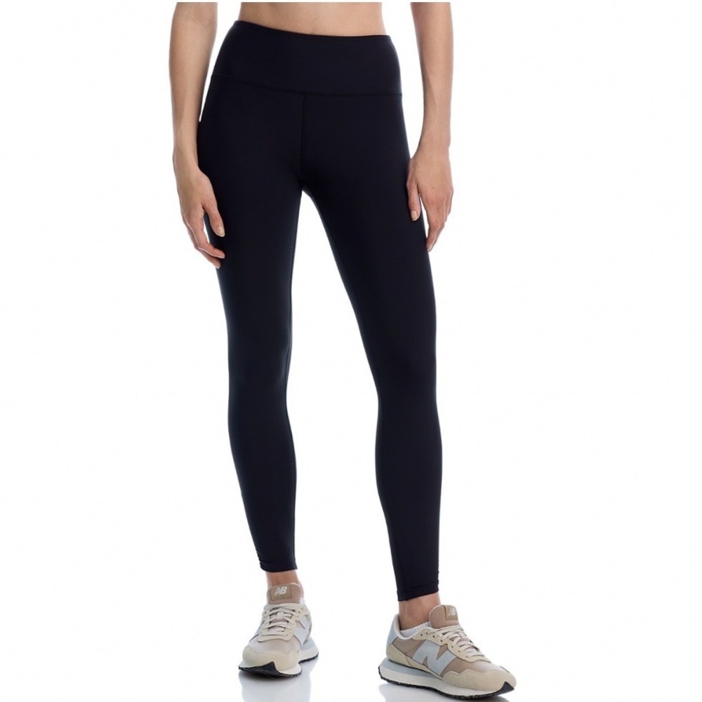 AQUA Athletic Womens Black Shirred Ankle 7/8 Leggings XS New Bloomingdales
